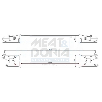 MEAT & DORIA Ladeluftkøler 995275 for LANCIA