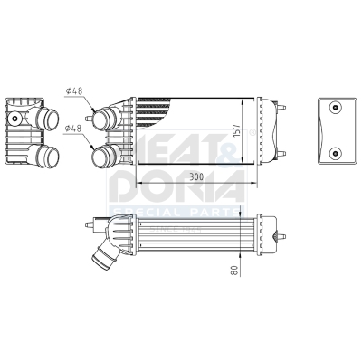 MEAT & DORIA Ladeluftkøler 995282 for PEUGEOT CITROËN LANCIA
