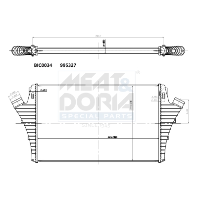 MEAT & DORIA Ladeluftkøler 995327 for CADILLAC OPEL