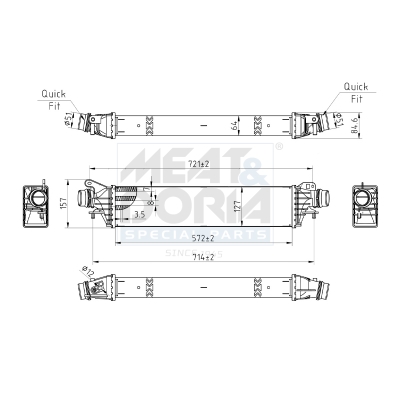 MEAT & DORIA Ladeluftkøler 995439 for VAUXHALL OPEL