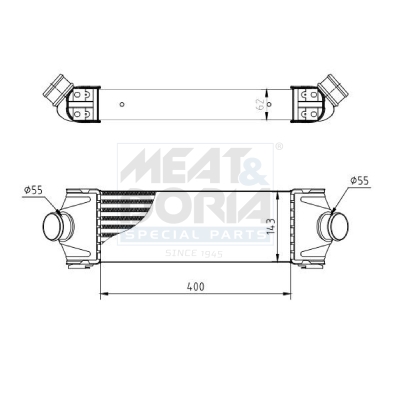 MEAT & DORIA Ladeluftkøler 995301 for FORD