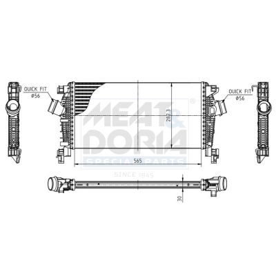 MEAT & DORIA Ladeluftkøler 995230 for VAUXHALL OPEL