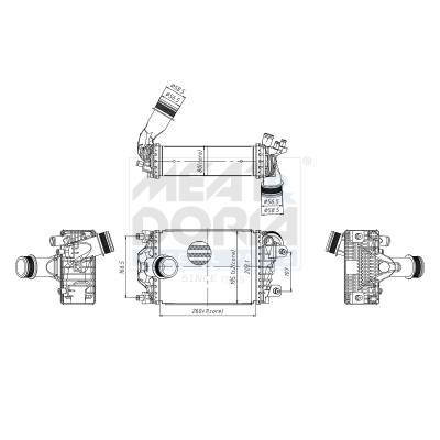 MEAT & DORIA Ladeluftkøler 995549 for PORSCHE