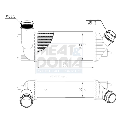 MEAT & DORIA Ladeluftkøler 995159 for CITROËN LANCIA PEUGEOT ALFA ROMEO