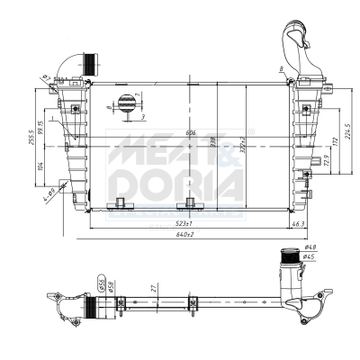 MEAT & DORIA Ladeluftkøler 995467 for OPEL VAUXHALL