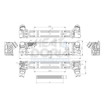 MEAT & DORIA Ladeluftkøler 995544 for BMW