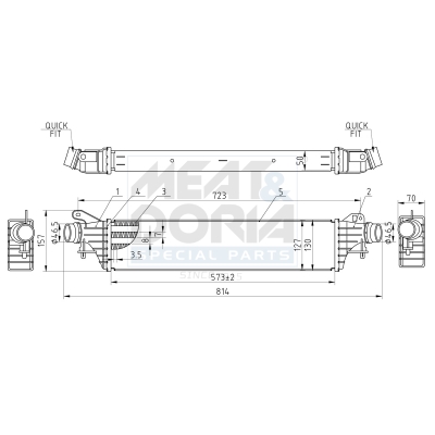 MEAT & DORIA Ladeluftkøler 995080 for VAUXHALL OPEL