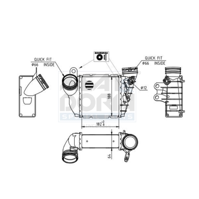 MEAT & DORIA Ladeluftkøler 995323 for VAG VW SKODA SEAT