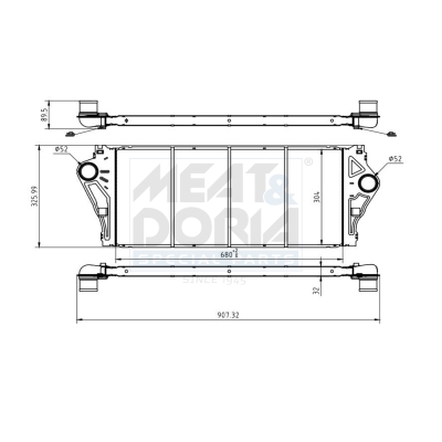 MEAT & DORIA Ladeluftkøler 995404 for RENAULT