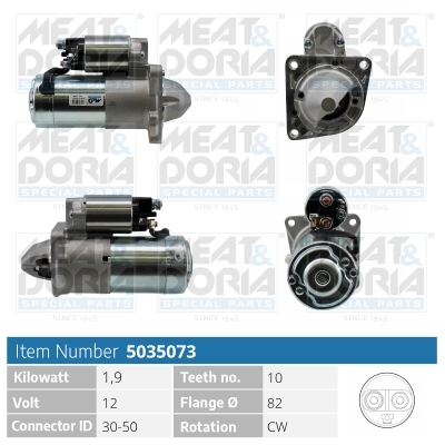 MEAT & DORIA Starter 5035073 for OPEL GENERAL MOTORS MITSUBISHI