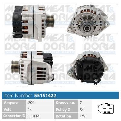 MEAT & DORIA Generator 55151422 for LANCIA