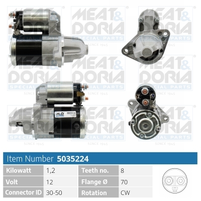 MEAT & DORIA Starter 5035224 for OPEL MITSUBISHI SUZUKI