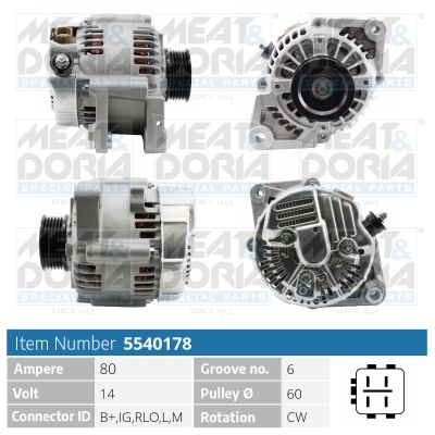 MEAT & DORIA Generator 5540178 for TOYOTA