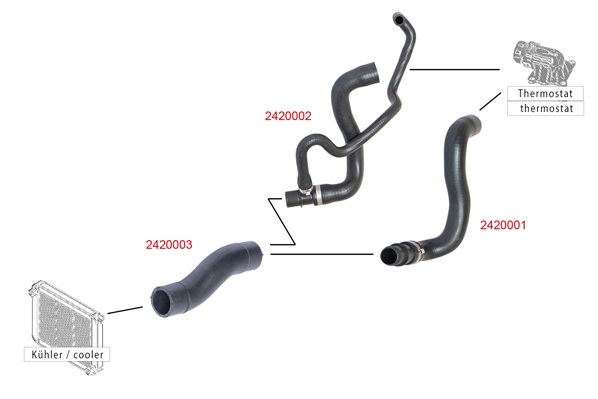 METZGER AUTOTEILE Kølerslange 2420001 for MINI
