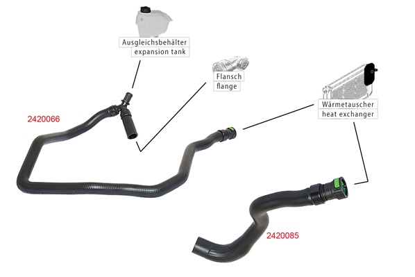 METZGER AUTOTEILE Kølerslange 2420066 for FORD