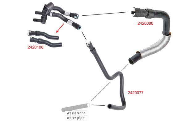 METZGER AUTOTEILE Kølerslange 2420080 for FORD