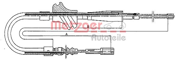 METZGER AUTOTEILE Håndbremsekabel 10409 for VAG