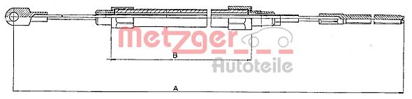 METZGER AUTOTEILE Håndbremsekabel 104131 bagved til højre for MINI