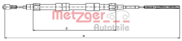 METZGER AUTOTEILE Håndbremsekabel 104156 bagved til højre for MINI