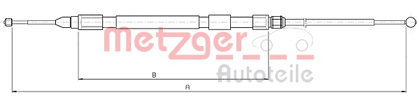 METZGER AUTOTEILE Håndbremsekabel 104158 bagved til venstre for MINI