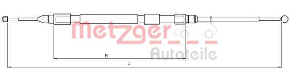 METZGER AUTOTEILE Håndbremsekabel 104157 bagved til højre for MINI