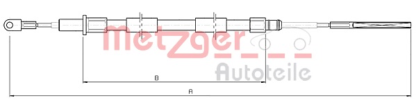 METZGER AUTOTEILE Håndbremsekabel 104155 bagved til højre for MINI