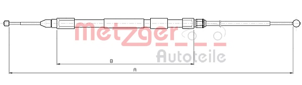 METZGER AUTOTEILE Håndbremsekabel 104267 bagved til højre for MINI