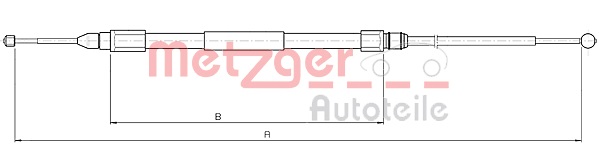 METZGER AUTOTEILE Håndbremsekabel 104268 bagved til venstre for MINI