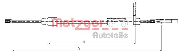 METZGER AUTOTEILE Håndbremsekabel 109434 bagved til venstre for MERCEDES-BENZ