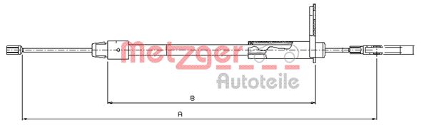 METZGER AUTOTEILE Håndbremsekabel 109435 bagved til højre for MERCEDES-BENZ