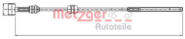 METZGER AUTOTEILE Håndbremsekabel 115760 foran for OPEL