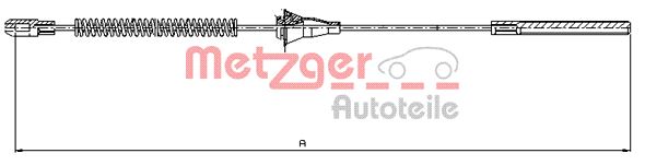 METZGER AUTOTEILE Håndbremsekabel 115754 bagved til højre for OPEL