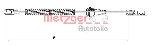 METZGER AUTOTEILE Håndbremsekabel 115763 bagved til højre for OPEL