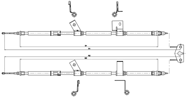 METZGER AUTOTEILE Håndbremsekabel 115779 bag for OPEL