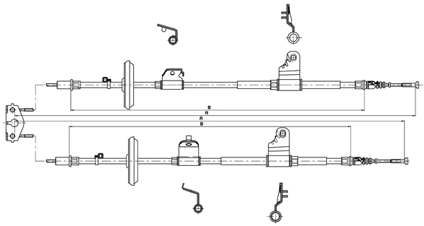 METZGER AUTOTEILE Håndbremsekabel 115778 bag for OPEL
