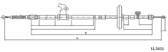 METZGER AUTOTEILE Håndbremsekabel 115831 for OPEL