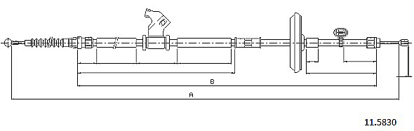 METZGER AUTOTEILE Håndbremsekabel 115830 for OPEL