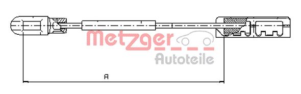METZGER AUTOTEILE Håndbremsekabel 115935 bagved til højre for OPEL