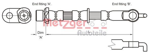 METZGER AUTOTEILE Bremseslange 4110002 for TOYOTA