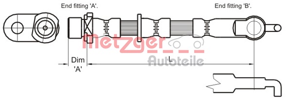 METZGER AUTOTEILE Bremseslange 4110007 for TOYOTA