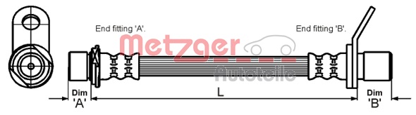 METZGER AUTOTEILE Bremseslange 4110012 for TOYOTA