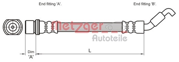 METZGER AUTOTEILE Bremseslange 4110033 for TOYOTA