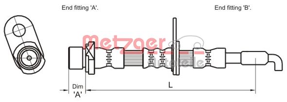 METZGER AUTOTEILE Bremseslange 4110029 for TOYOTA