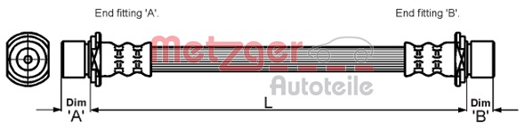 METZGER AUTOTEILE Bremseslange 4110023 for TOYOTA
