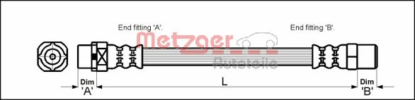 METZGER AUTOTEILE Bremseslange 4110053 for BMW