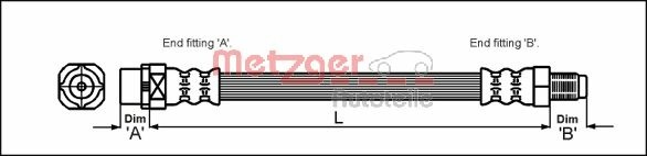 METZGER AUTOTEILE Bremseslange 4110052 for BMW