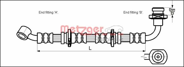 METZGER AUTOTEILE Bremseslange 4110071 for SUZUKI SANTANA