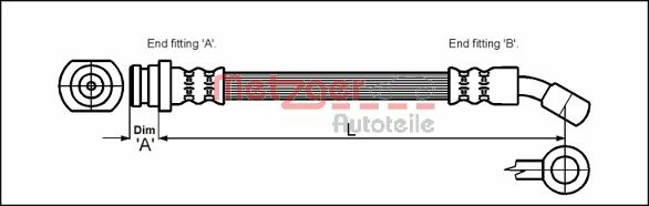 METZGER AUTOTEILE Bremseslange 4110072 for SUZUKI