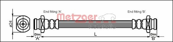 METZGER AUTOTEILE Bremseslange 4114732 for SUZUKI