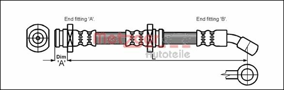 METZGER AUTOTEILE Bremseslange 4110088 for OPEL GENERAL MOTORS SUZUKI